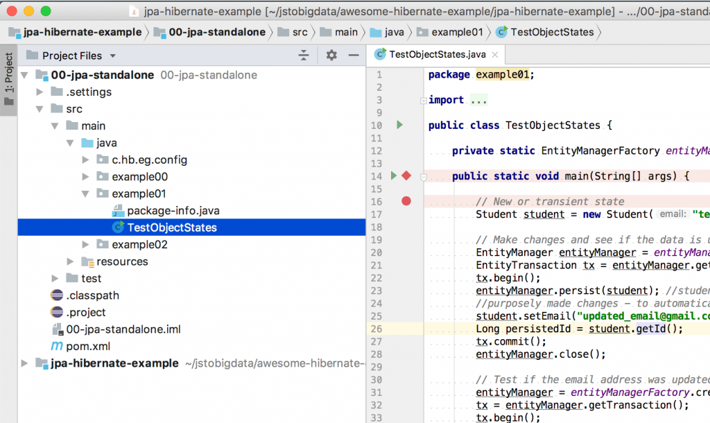 Entity states code content